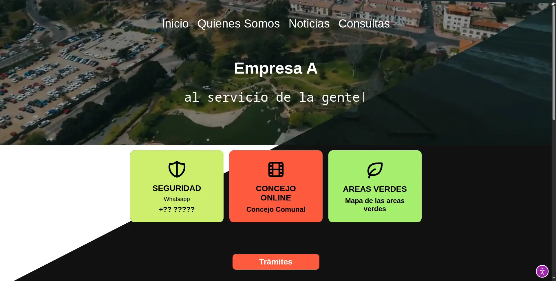 Proyecto de titulación mostrando interfaz inclusiva con modo oscuro y controles de accesibilidad